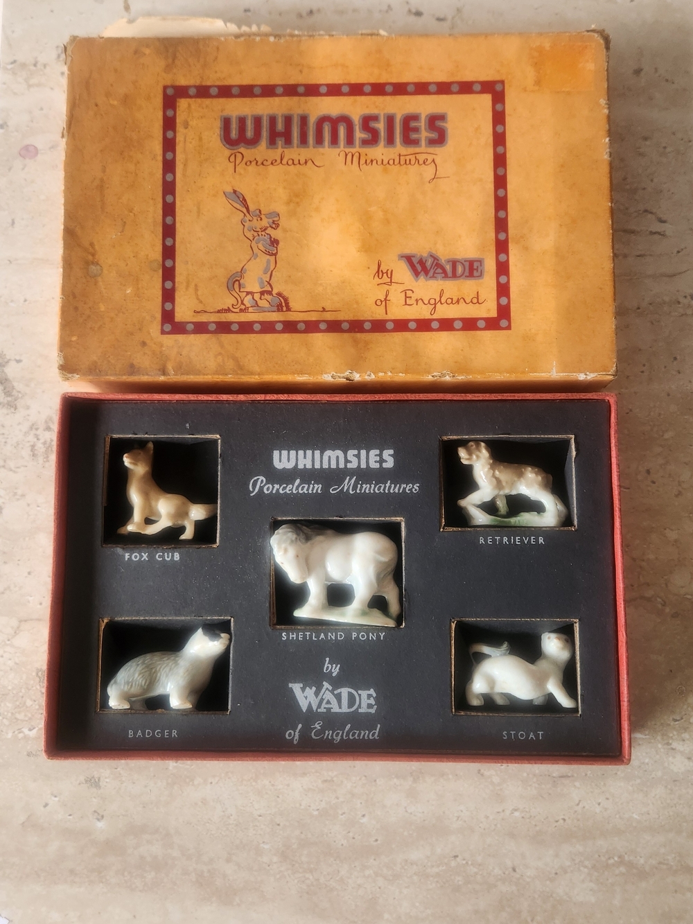 Whimsies by - Cream Porcelain Animal Miniature Set